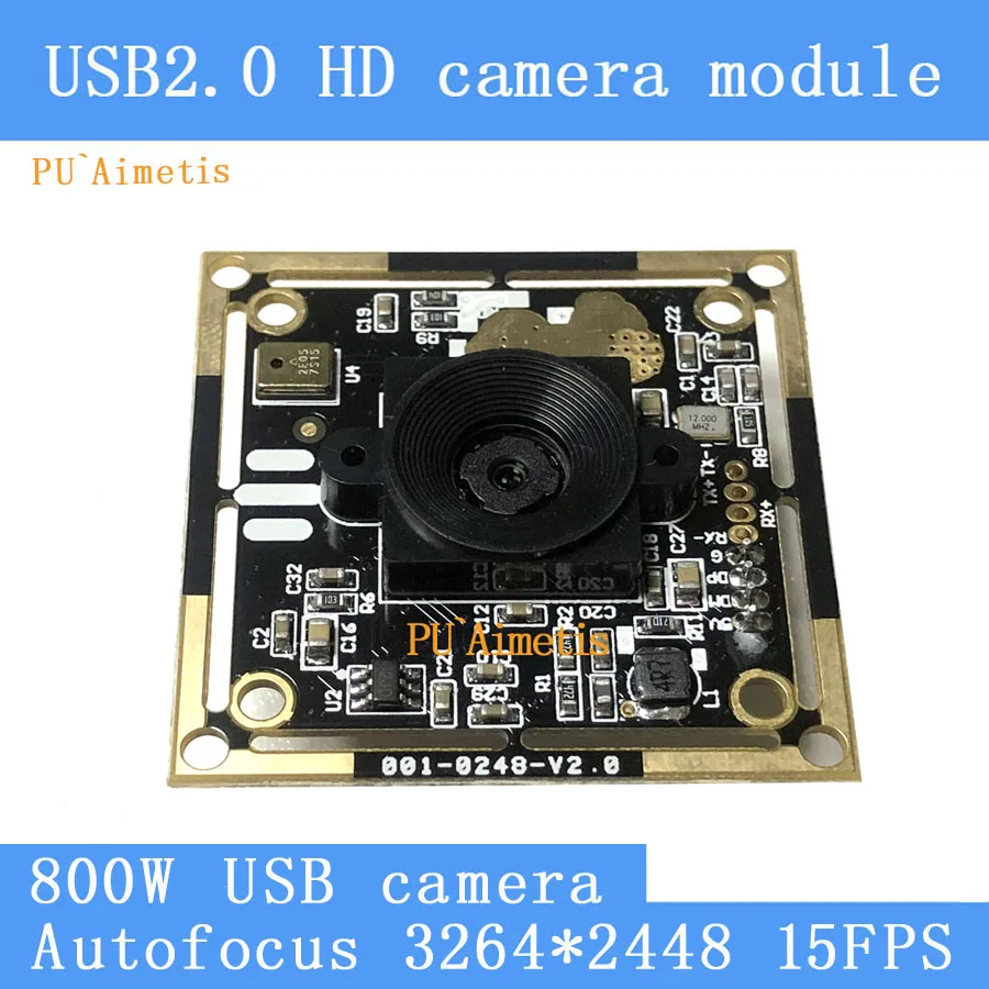 Мини камера наблюдения HD 8MP AF Автофокус SONY IMX179 3264*2448 15FPS аудио поддержка USB модуль