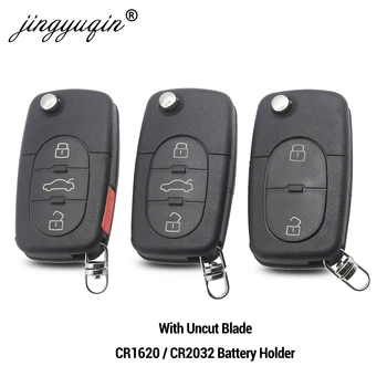 Keyforkess sostituisci pulsanti 2/3/4 Flip Car Key Case Shell Fob per Audi TT A2 A3 A4 A6 A8 TT Quattro lama CR1620/CR2032 supporto