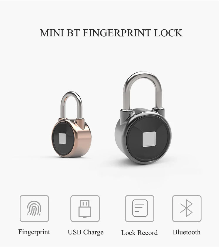 Водонепроницаемый БЕСКЛЮЧЕВОЙ портативный Bluetooth умный замок висячий замок отпечатков пальцев Противоугонный iOS Android приложение
