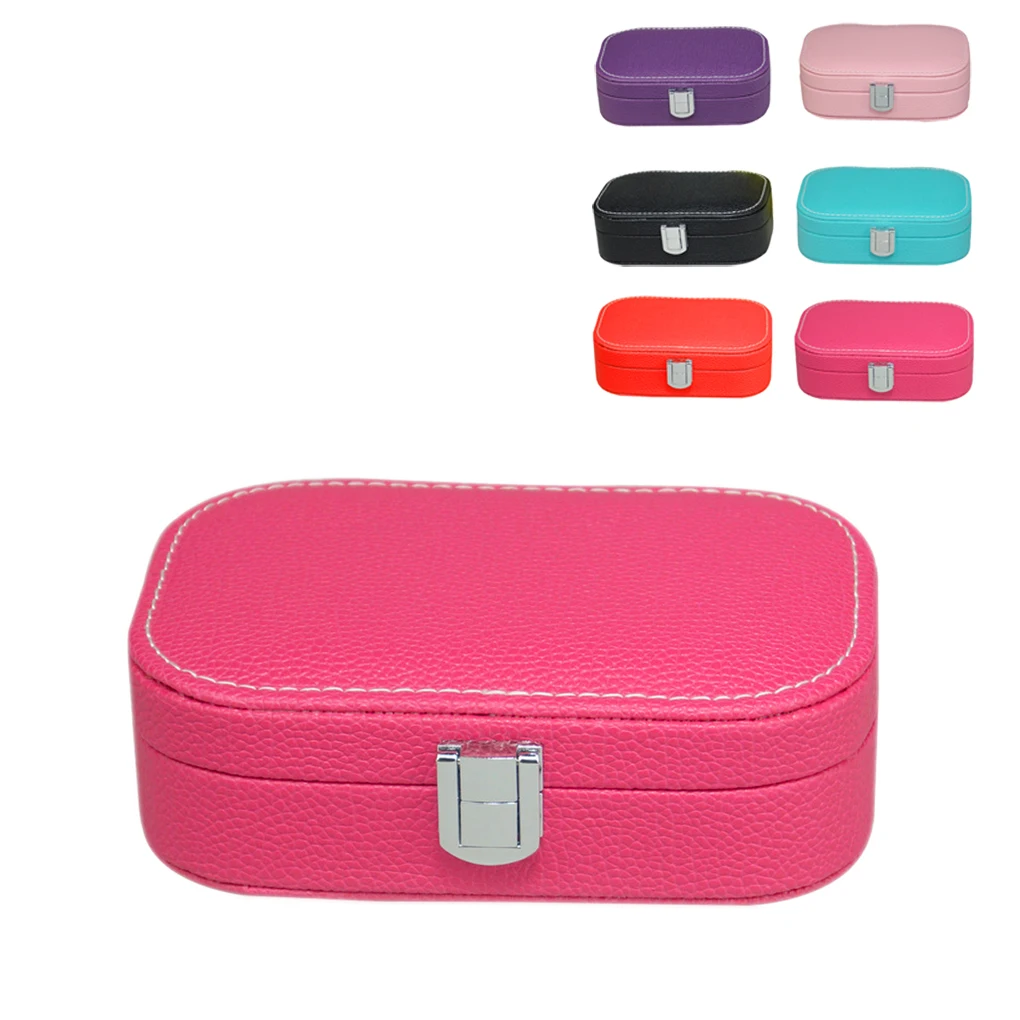 

Mini Jewelry Box Leather Rectangle 15*10*5cm New And High Quality.europe Storage Bin For Birthday Gift Travel Storage Bag Set