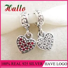 925 серебро сердце циркония кулон бусины для женщин браслет подходящие амулеты Серебро 925 Оригинальное ювелирное изделие из драгоценных камней
