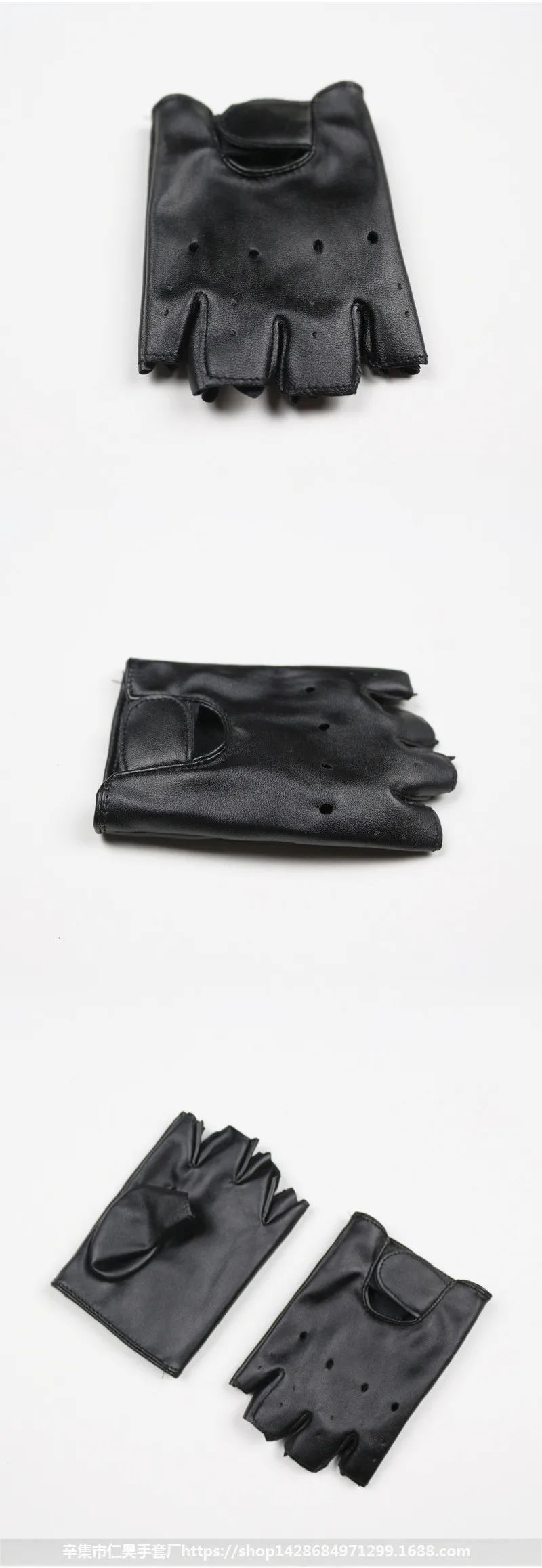 Длинные перчатки для детей от 5 до 13 лет кожаные перчатки без пальцев для мальчиков и девочек черные варежки с открытыми пальцами guantes G078