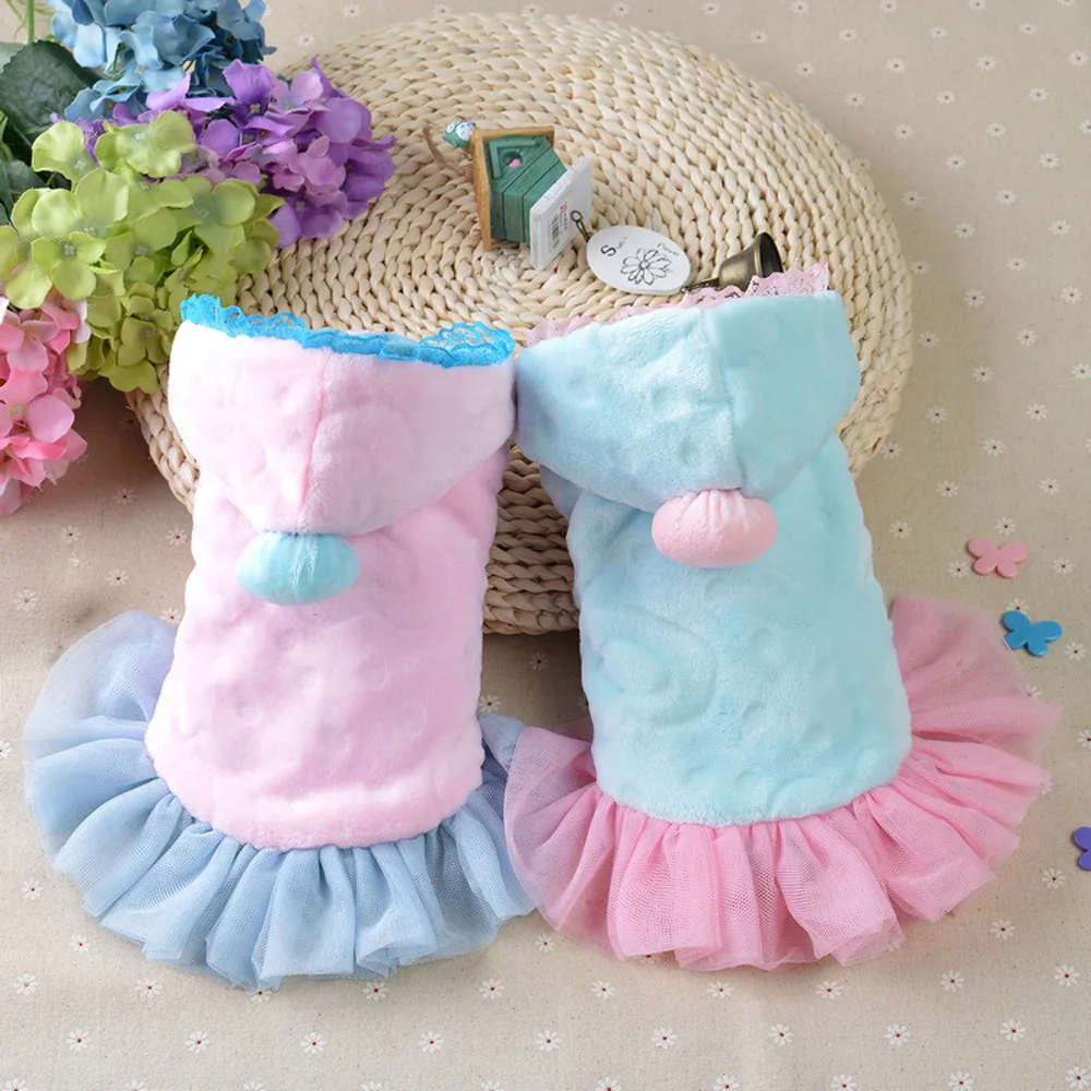 

Pet Mini Dog Winter Fleece Dress Hoodie Puppy Clothes Apparel