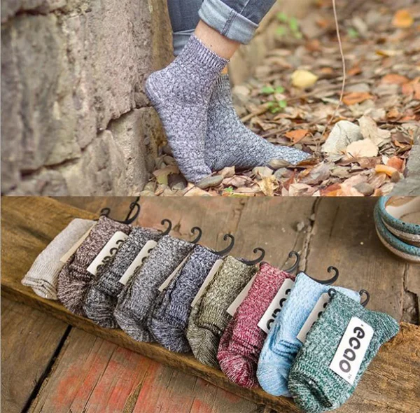 

Inplusni female socks national wind fall tube socks for men Harajuku retro cotton knit socks thick line women socks 5pair/lot