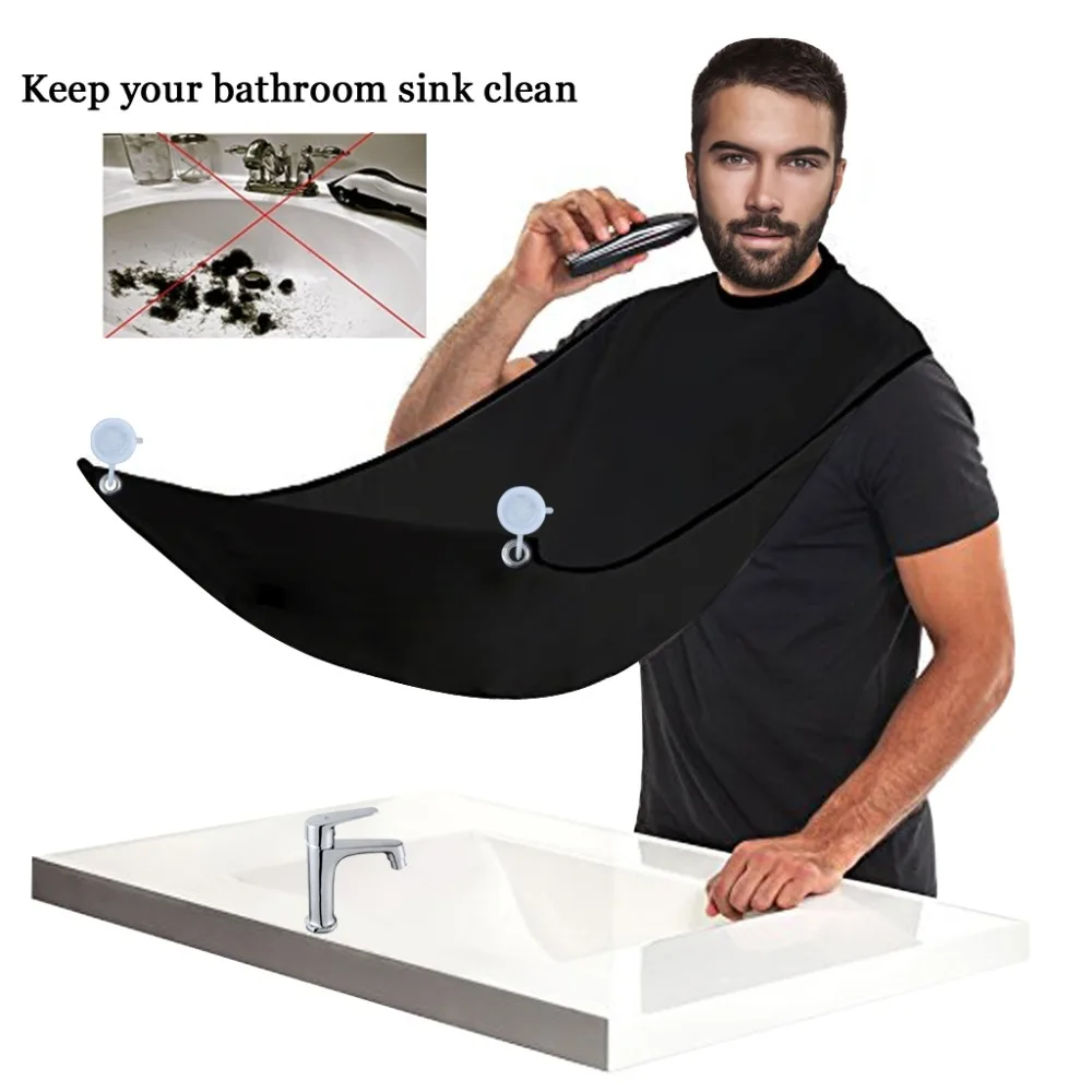 Male Beard Apron Cape Trimming Catcher for Man Shaving Clean Tool with Suction Cups for Mirror  (2)
