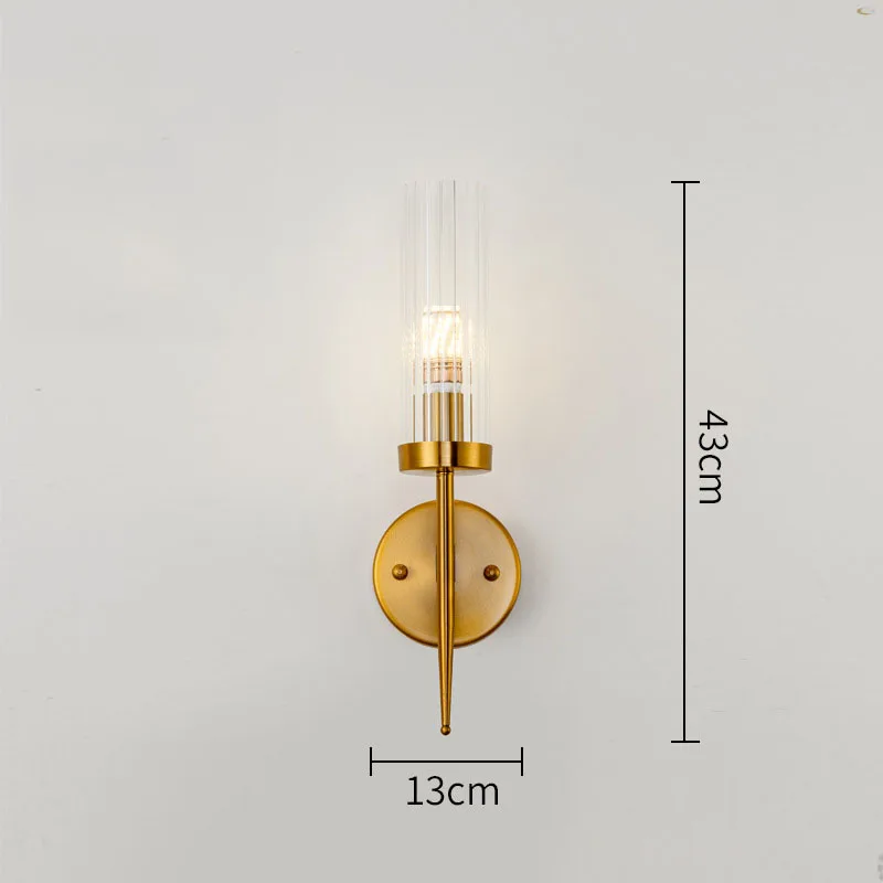 Contemporary E14 Socket Wall Light Sconce Modern Wall Lamp Brass Metal Glass Led Wall Light for Home Bathroom Corrider Hotel Bedside Indoor Light (11)