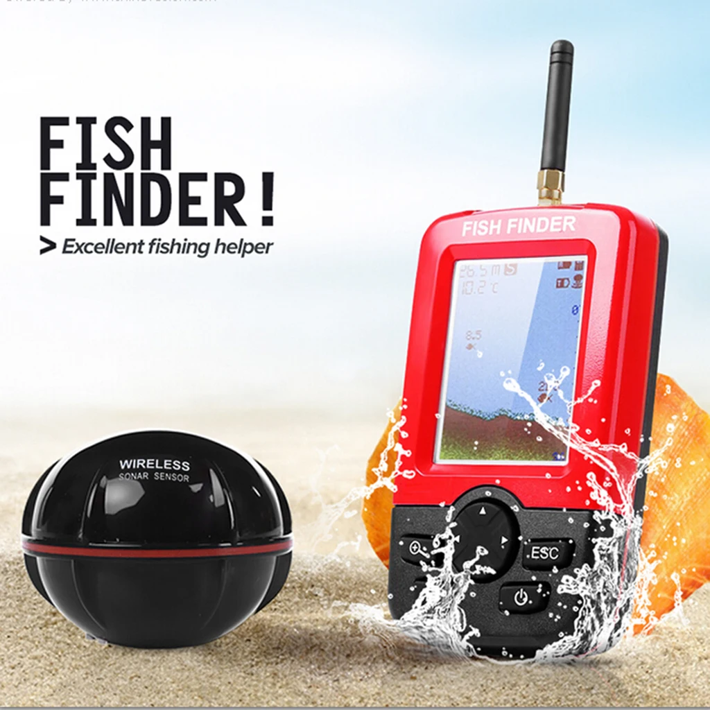 المحمولة صياد السمك ، Fishfinder مع سونار الاستشعار محول و شاشة الكريستال السائل ل الجليد الصيد ، كاياك ، قارب و شور الصيد