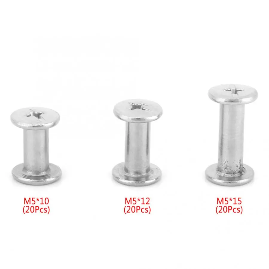 

aluminium rivets 20Pcs M5*10/12/15 Nickle Plated Snap Rivet Book Butt Photo Album Binding Screw countersunk rivets