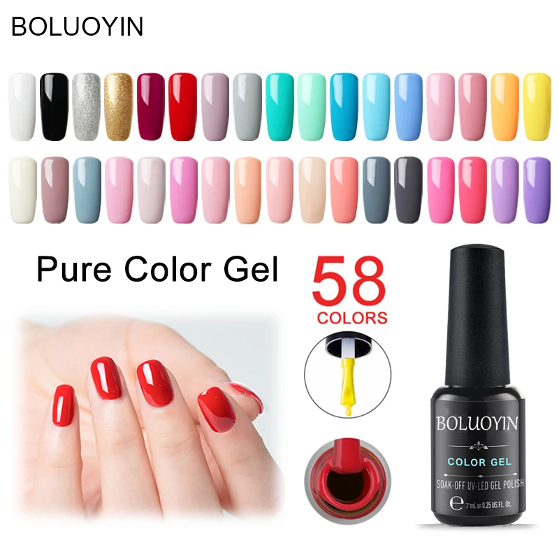 

7ml UV Gel Nail Polish Manicure Glitter Colors Soak Off Enamel Gel Varnishes Semi Permanent Hybrid Gel Lacquer Nail Art Primer