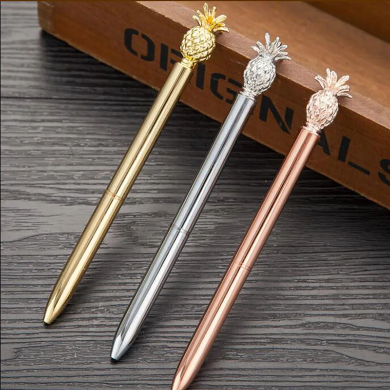

1pc Metal Ballpoint Pen New Exotic Pineapple Pen Rose Gold Local Gold Jintuo Silver 3 Color Optional School Office Stationery