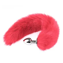 Godemichet Anal en métal pour femme et homme, jouets érotiques, Sexy, queue de renard, 4 couleurs