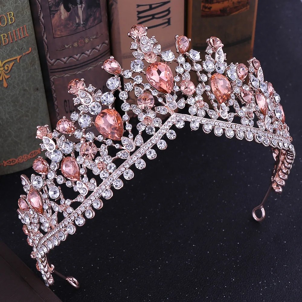 diademas barrocas de lujo Diademas bohemias con relleno de cristal para mujer accesorios para el cabello con diamantes de imitación Tiara ostentosa 