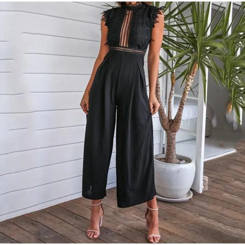 

Lace Women Jumpsuit Female Overalls Sexy Bodysuits Elegant Summer Playsuits