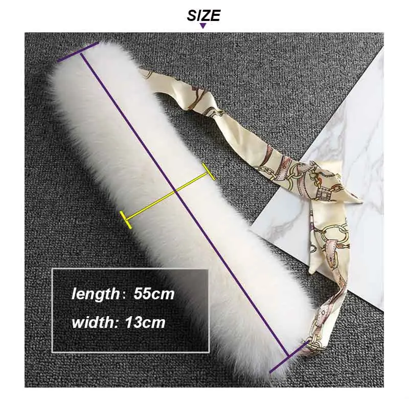 fox fur scarf with ribbon SIZE