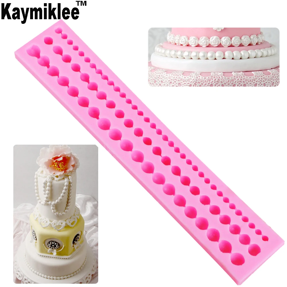 M037 New DIY Cute Pearl String Beads Silicone Mold Cake