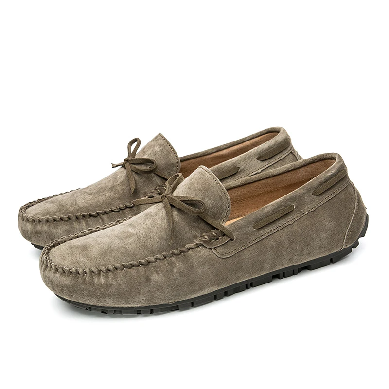 

2018 Spring Men's Loafers Shoes High Quality Men Real Leather Driving Car Casual Shoes Khaki Black Red Gray 4 Colors