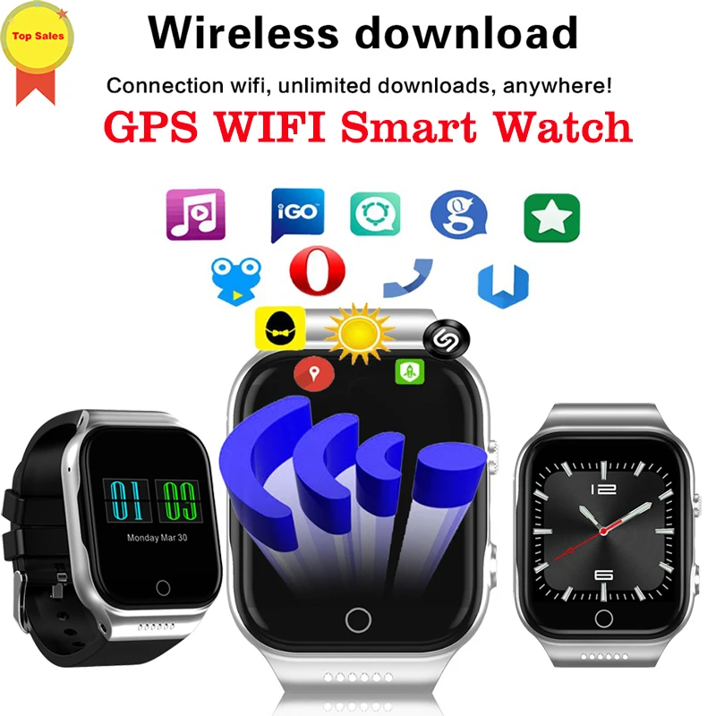 

high quality 3G WIFI GPS Smart Watch Android5.1 1.3G 16GB SIM Card Bluetooth 4 Camera 1.54 Inch Men Women Child phone call Watch