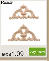 RUNBAZEF Wood Applique Carving European-style Furniture with Decorative Accessories Carved Door Heart Craft Decoration