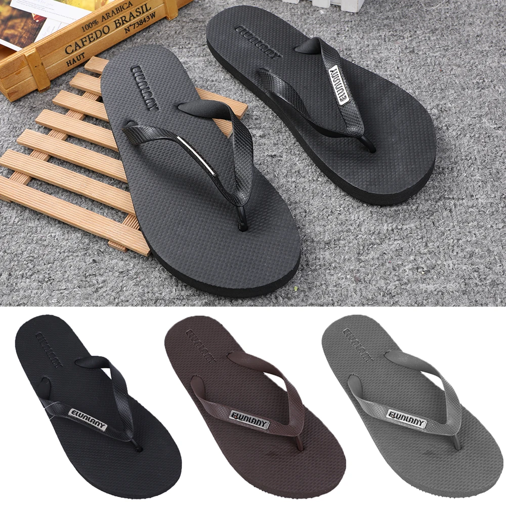 

Vertvie Men Summer Light Flip Flops Shower Sandals Women Outdoor Non-Slip Beach Slippers Fashion Solid Light Weight Shoes Soft