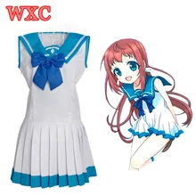Anime nagi no asukara mukaido manaka hiradaira chisaki uniforme cosplay lolita kawaii dress costume marinero vestidos de fiesta arco wxc