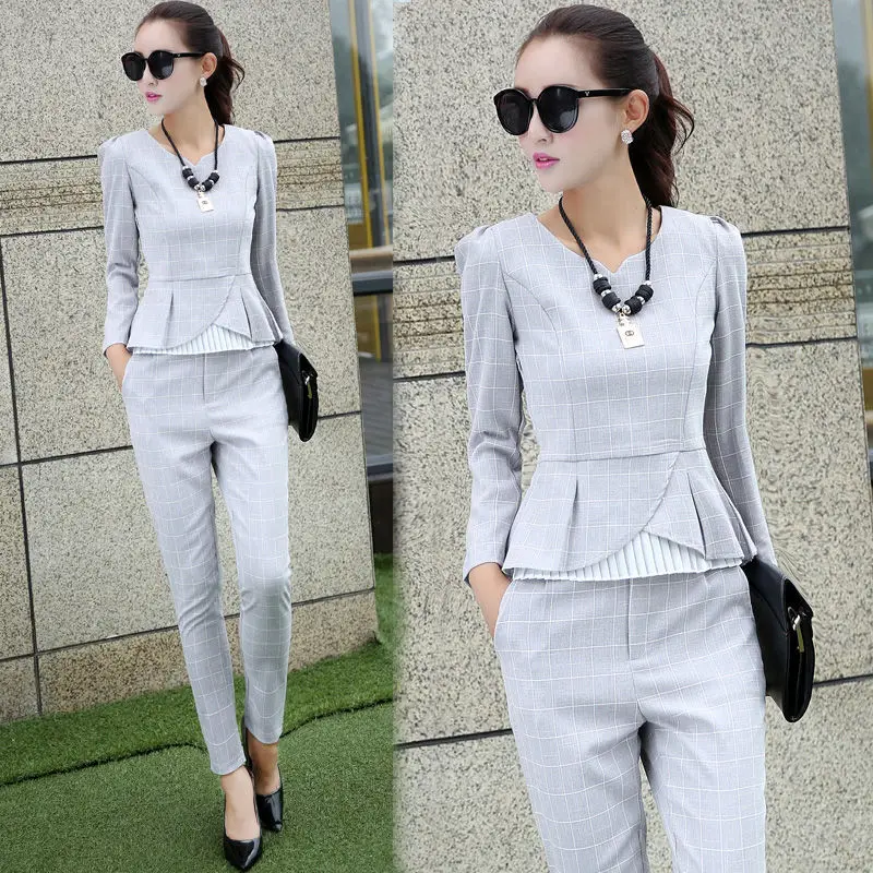 Women Summer Fashion Formal Suits Elegant Office Lady Career Work Women Summer Fashion Formal Suits Elegant Office Lady Career Work Wear Casual 2 Piece Set Tops And Pants Plus Size Sets In S From