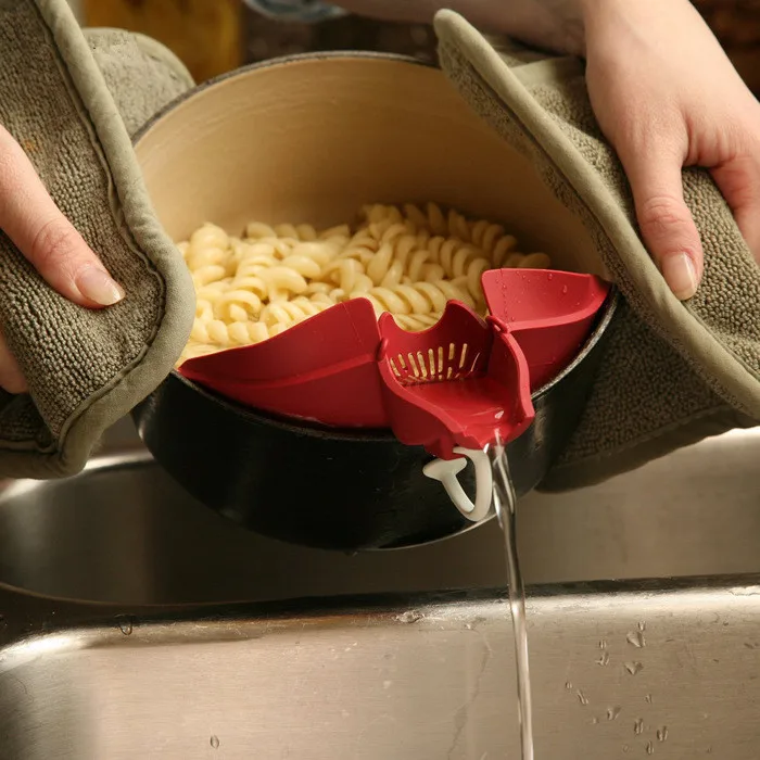 

1PC Vegetable Wash Colander Plastic Pot Funnel Strainers Water Filters Drainer Expandable Draining Sieve Drain Tools OK 0469