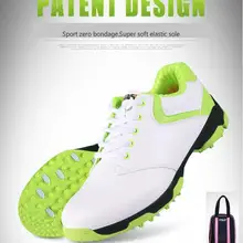 PGM/Женская обувь для гольфа с лакированным дизайном, противоскользящие женские ультралегкие водонепроницаемые дышащие кроссовки для гольфа с сумкой для обуви