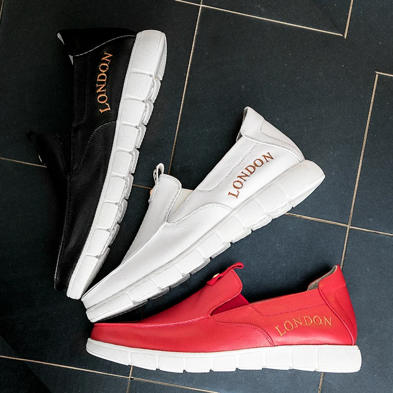 De Dos Mocassins Masculinos Heinrich Herren branco Deslizar Genuíno Italiano Sobre Verão Sapatos Couro Respirável Homens Preto vermelho Schuhe Casuais IqHCzw8q