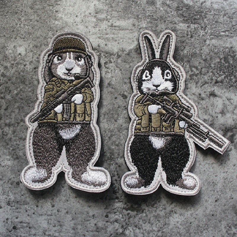 

Double-sided Embroidered Patch Cat Shit One Tactical Chapter Pach Patsy Dog Soldier Portaski Rabbit Velcro Pack Military Badges