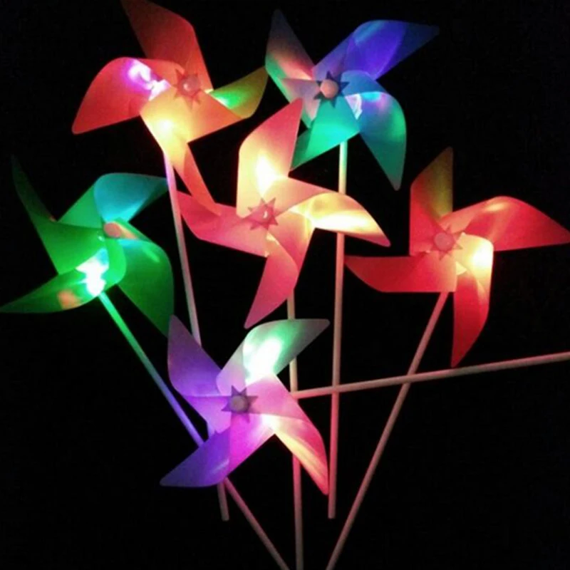 Windmills Flashing Light Up LED Glowing Windmill Spinning Windmill