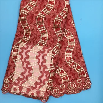 

African Lace Fabric High Quality African Tulle Lace Fabric 5yards French Embroidered Tulle Lace Fabric With Stones Fabric 16-4yy