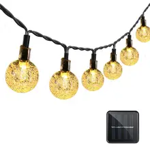 Binval Солнечный Глобус шар струнный светильник s 30 светодиодный светильник струнный наружный Сказочный светильник s гирлянда Рождественские украшения для дома на открытом воздухе