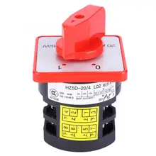 AC 380V 20A 4KW 3-Position 6 Terminals Changeover Selector Control Switch Cam Generator 4 position rotary switch 380v 20a 2 phases electric motor selector control cam switch manufacturing hz5b 20 2 red handle