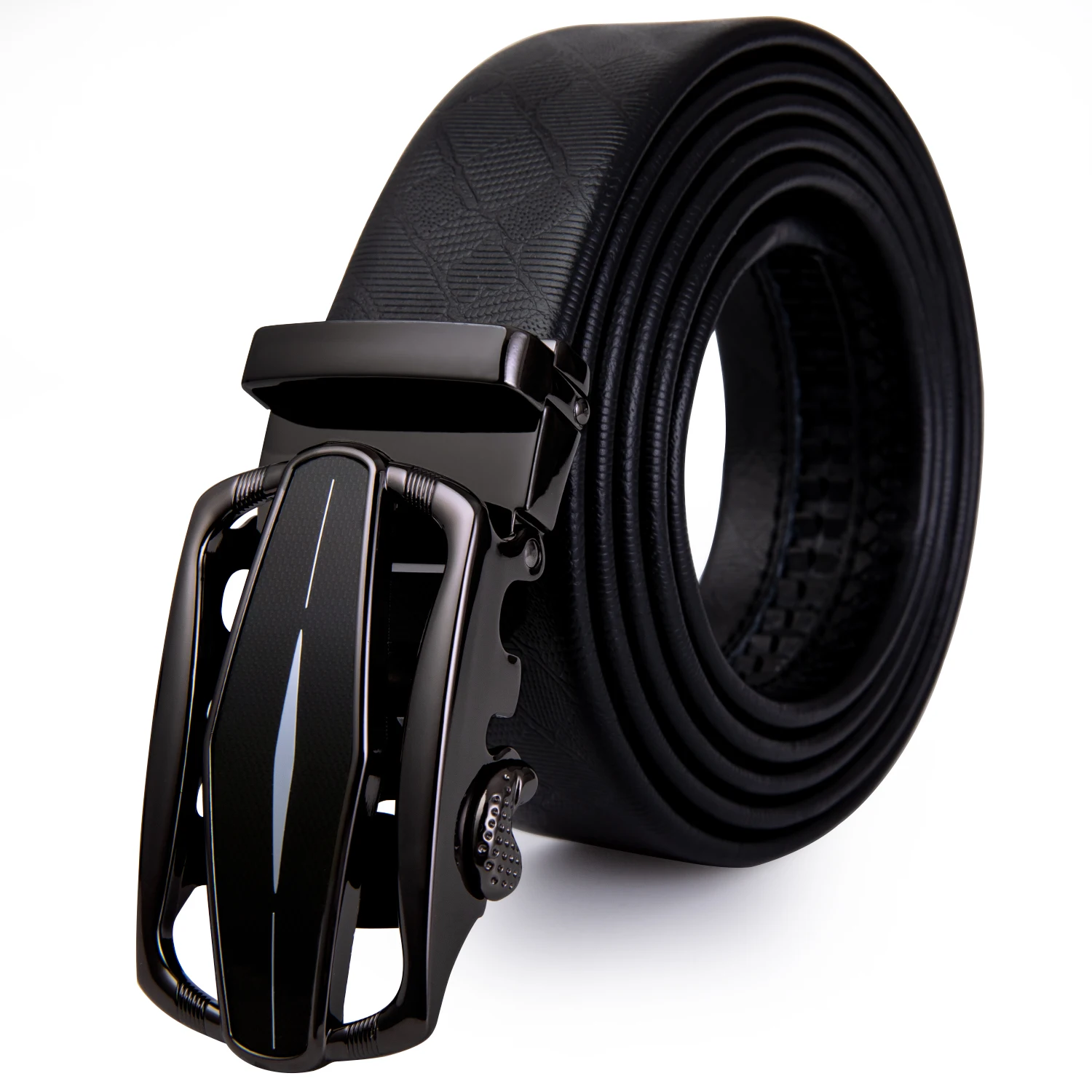

DiBanGu New Designer belt Fashion Men Belts Black Buckle Leather Belt for Men Metal buckle Automatic Buckle Belt DK-2071