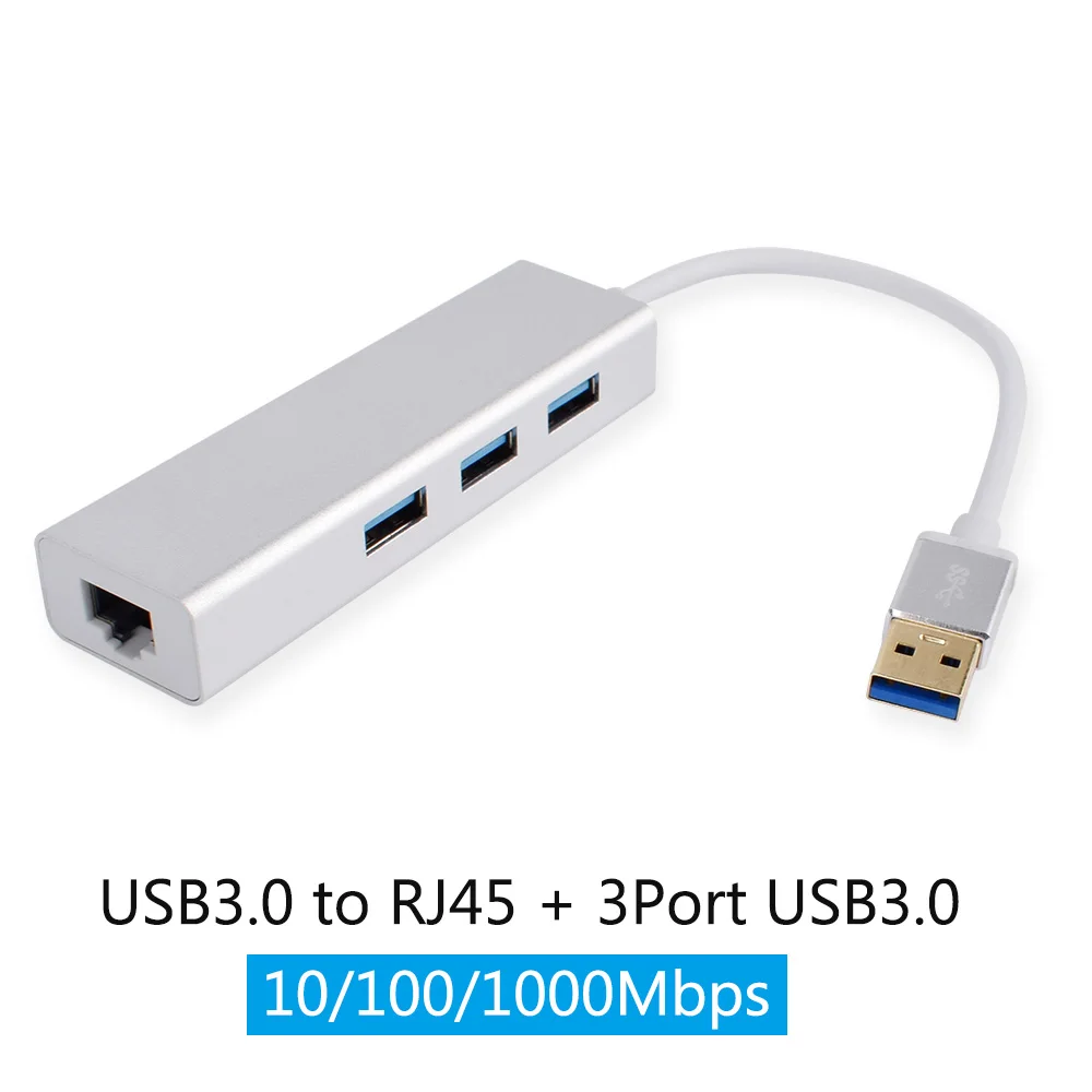 ThundeaL 4in1 USB док-станция USB 3,0 RJ45 сети LAN конвертер кабель адаптер 10/100 м/1000 Мбит/с для MacBook, ПК, ноутбук Ethernet-адаптер - Цвет: 1000Mbps