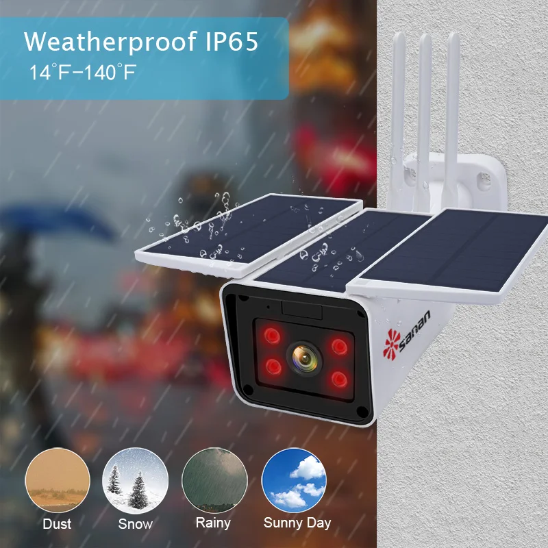 SANAN Free Cloud Storage 1080P Waterproof Outdoor Wifi Camera solar powered wireless cctv camera Wi