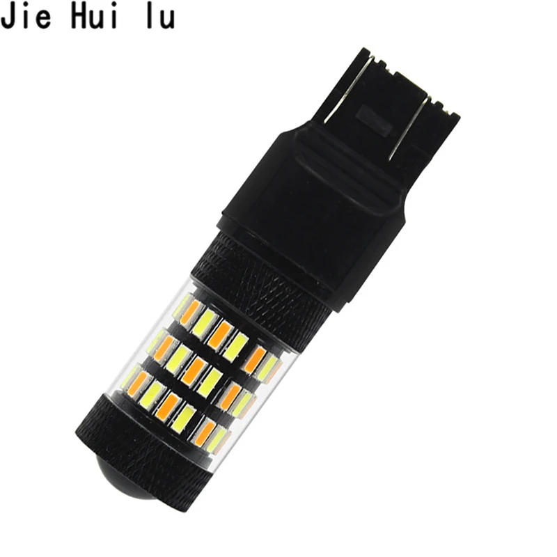 2 шт. 1157 3157 7443 4014 60 SMD Янтарный/белый 60LED 12В 600лм 3 6 Вт светильник с поворотным