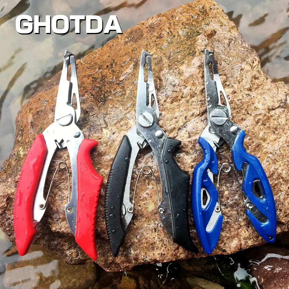 MNFT Fishing Plier Scissor Braid Line Lure Cutter Hook Remover.Tackle Tool red