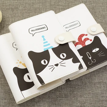 

2017 Japanese Cat Flower PU Cover planner notebook kawaii diary agenda DIY School Office stationery New notebooks 16*11cm