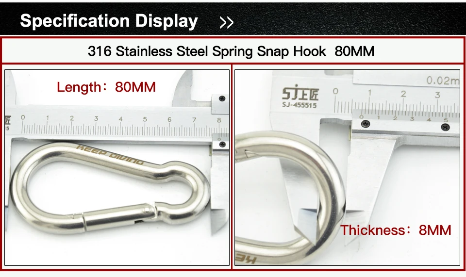 Сохраняющий Дайвинг Новое поступление 316 нержавеющая сталь пружинный карабин оборудование для дайвинга BCD безопасные аксессуары