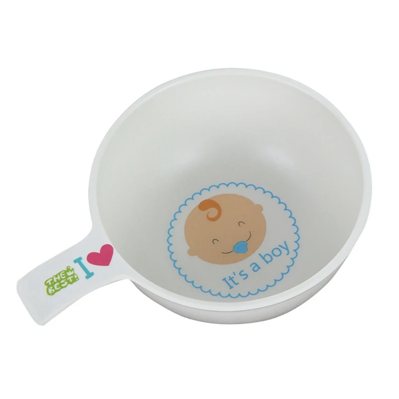 Anti-hot Training Dinner Plate Baby bowl+spoon+fork Feeding Food Tableware Cartoon Kids Dishes Eating Dinnerware