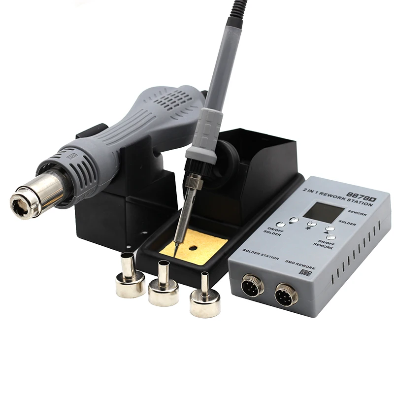 

2 in 1 Soldering Station 8858D Portable Digital Hot Air Gun BGA Rework Solder Station Iron Hot Air Blower Heat Gun VS 8586 8858