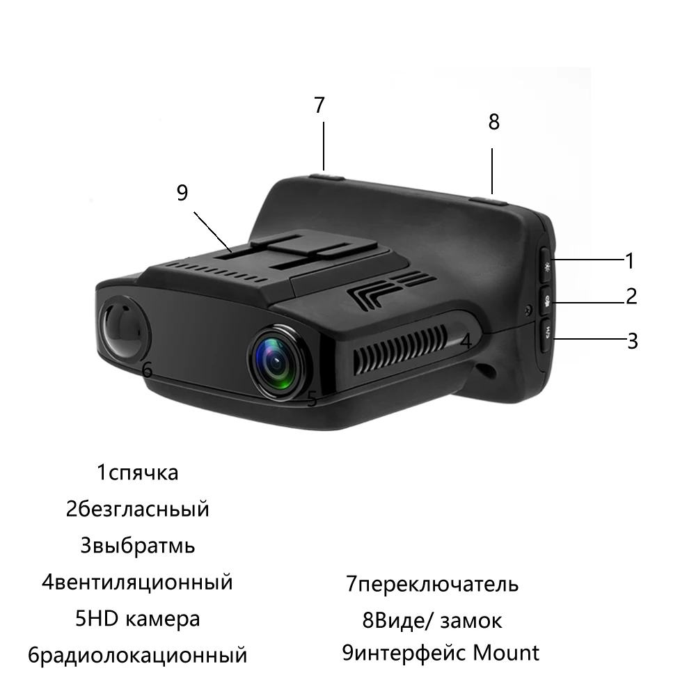 Podofo Ambarella Автомобильный DVRs Camear радар детектор Gps 3 в 1 LDWS видео рекордер
