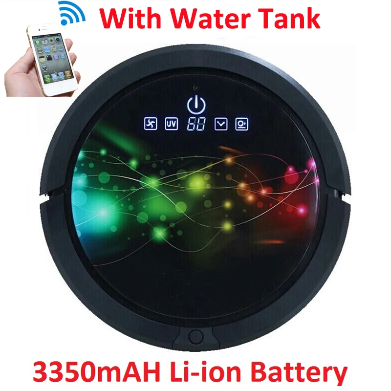 WI-FI смартфон приложение Управление бак для воды мини робот пылесос QQ6 радикальные, вакуум, УФ-, мокрой и сухой Mop, 3350 мАч литиевых Батарея
