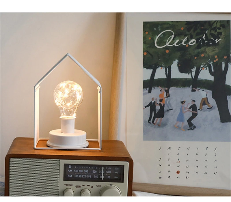 Креативный праздник Ретро железная настольная лампа Искусство минималистичный дом домашняя лампа теплый белый ночник для чтения для
