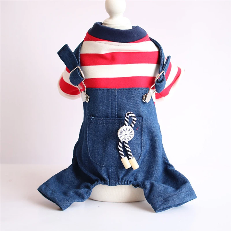 

Denim Jumpsuit for Small Dogs Clothes for Dogs Chihuahua Overalls Yorkshire Terrier Kawaii Clothes Cute Jeans for Puppy XS-XXL10