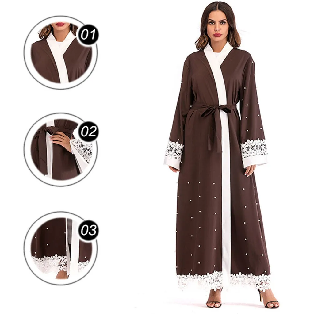CHAMSGEND женское платье мусульманские халаты повседневное абайя летние женские домашние платья Кафтан busana мусульманских Анак perempuan 2019 Новый