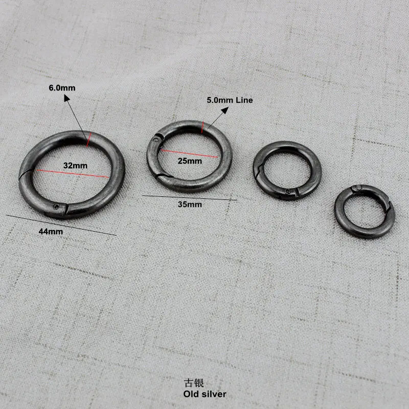 100 шт. 10 шт. оптовая продажа внутри 18 мм 25 мм Gunmetal никель оснастки пружинное кольцо для изготовления кошелька сумка ручка разъем