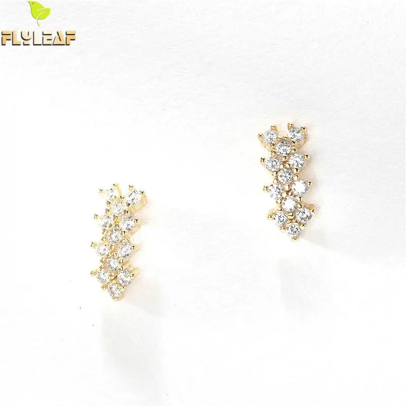 

Flyleaf 100% 925 Sterling Silver Arrow Cubic Zirconia Stud Earrings For Women Fashion Party Jewelry