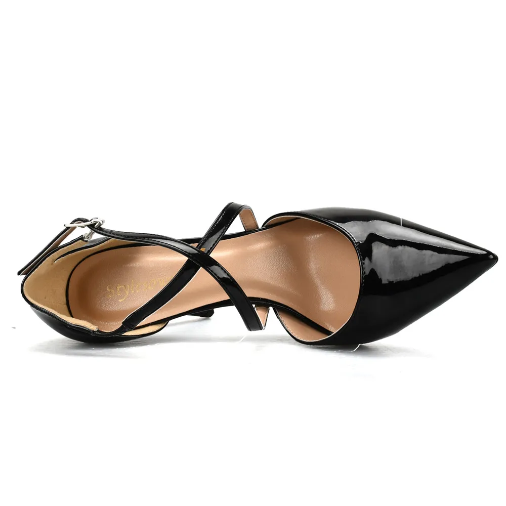 Ol Croix Stylesowner Black Grande 44 Verni black nude Taille 46 Femme Heels Cuir 2018 En 45 Talons Boucle Femmes À Heels Automne Hauts Rétro Sexy Heels 8cm 10cm Printemps 6cm v6vn7Xq1r